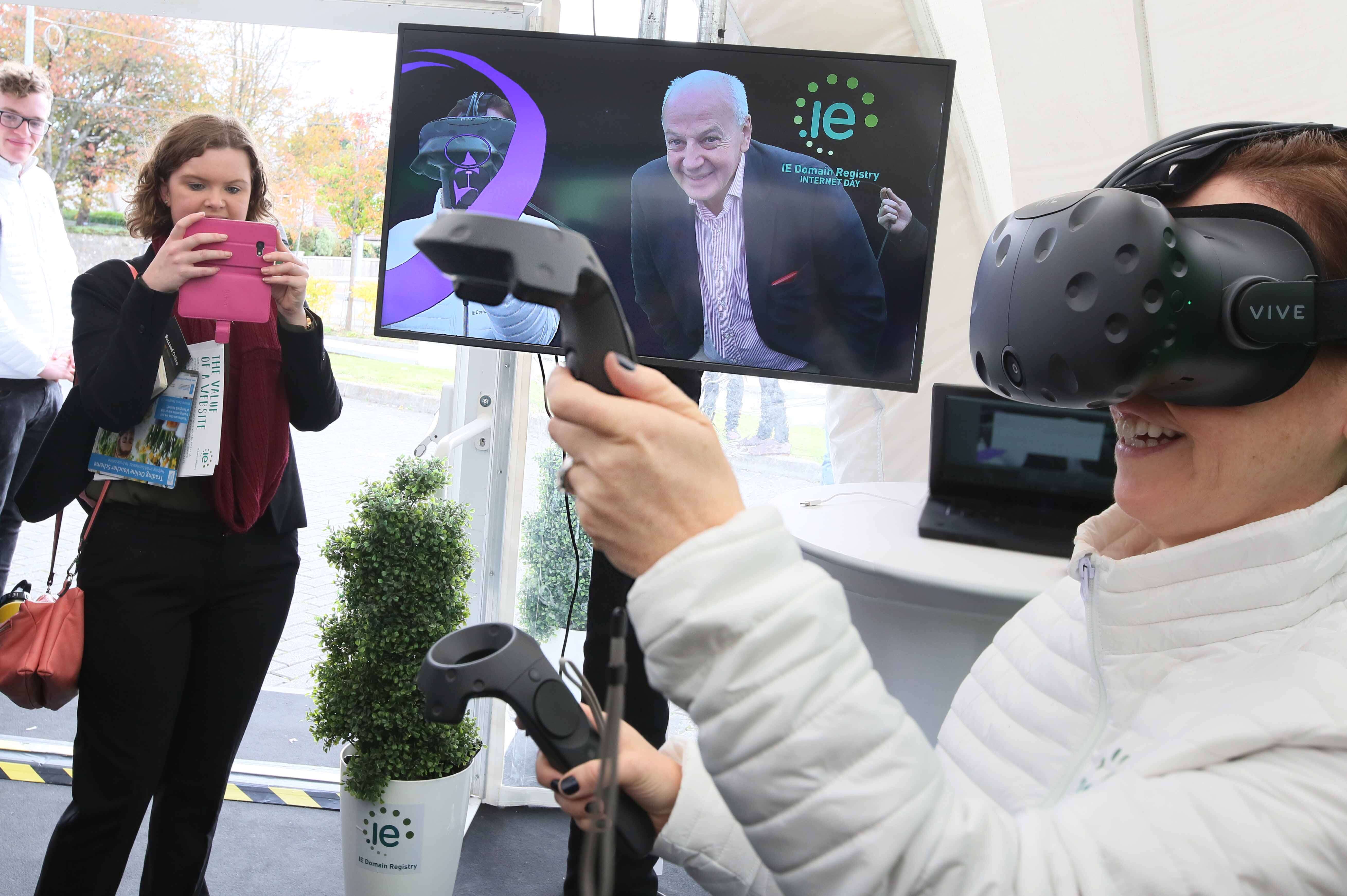 MC Bobby Kerr enjoying mixed reality experience 