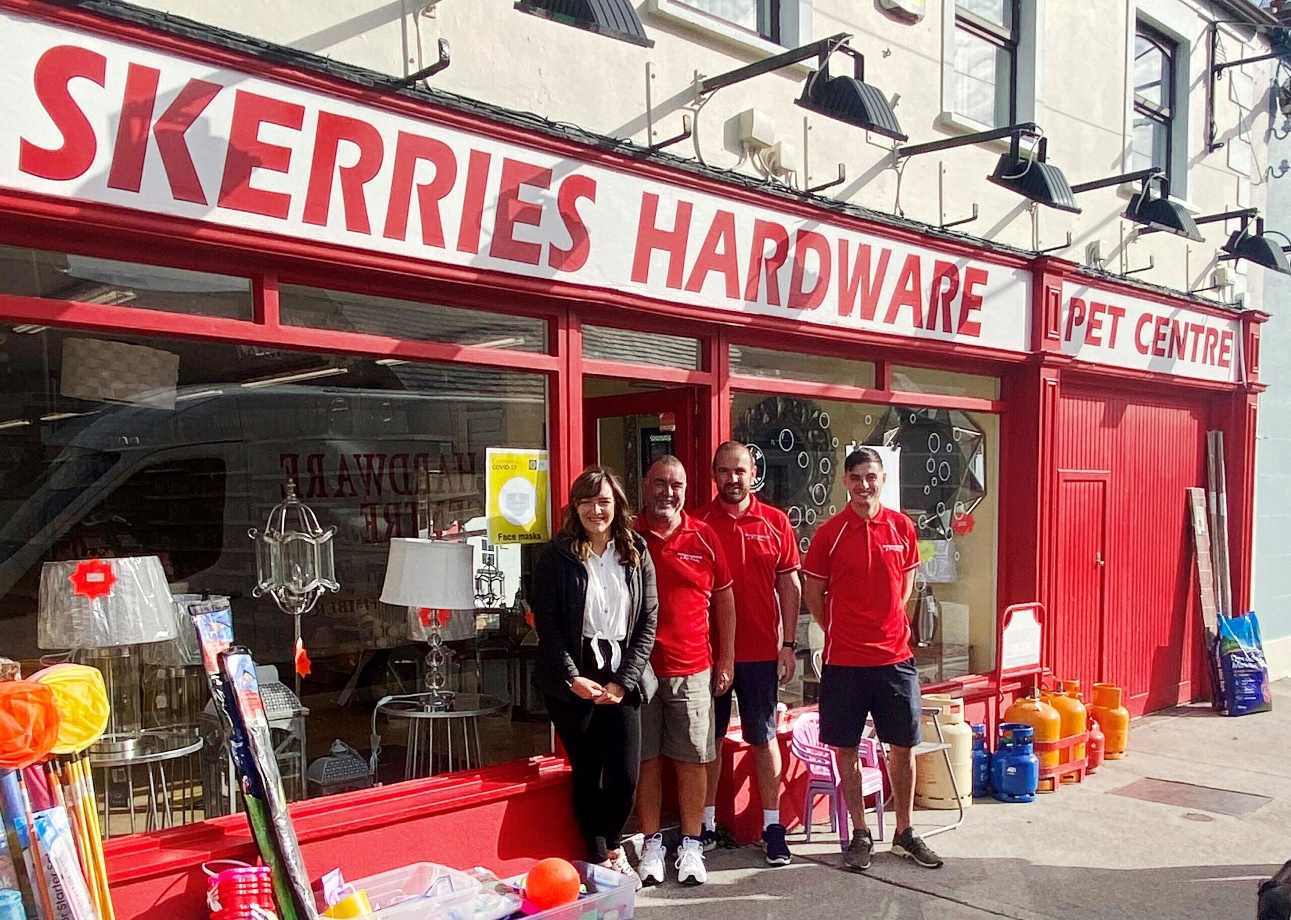 Liz , Gerry Keith & Paul outside shop 2